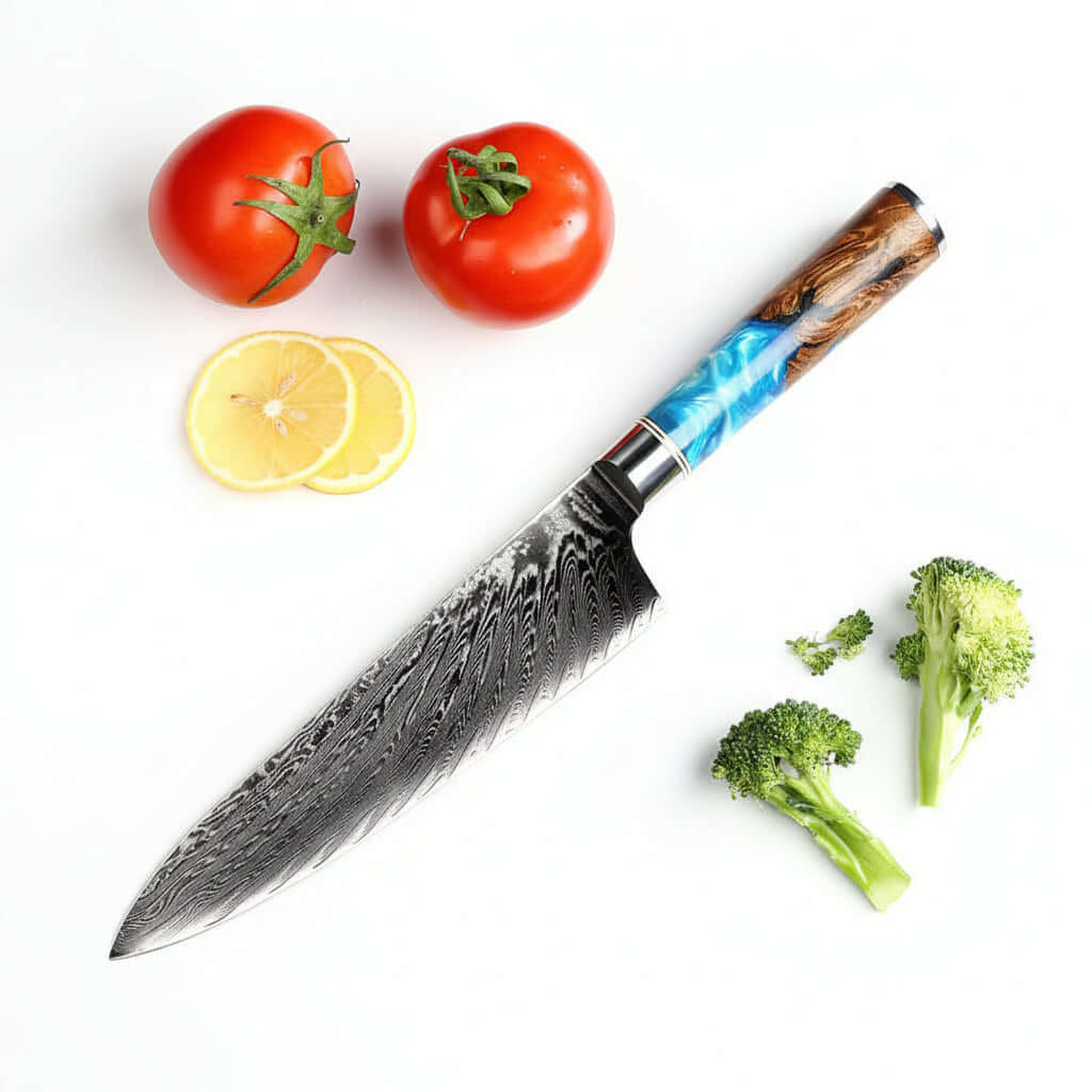 Damascus Steel Kitchen Knife Pattern Kitchen Knife