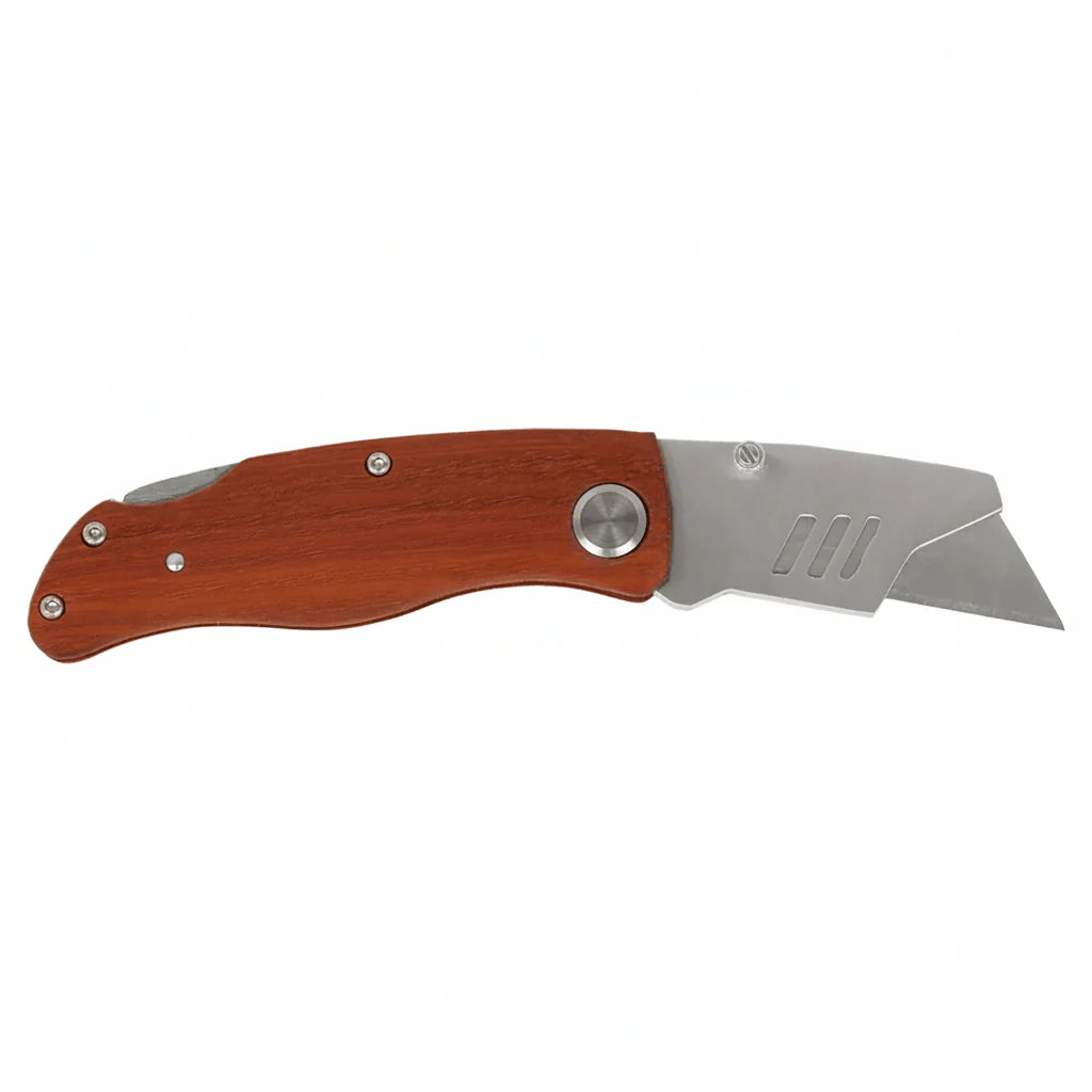 Engraved Wood Handle Utility Knife 4" Wood Handle Costume Engraving