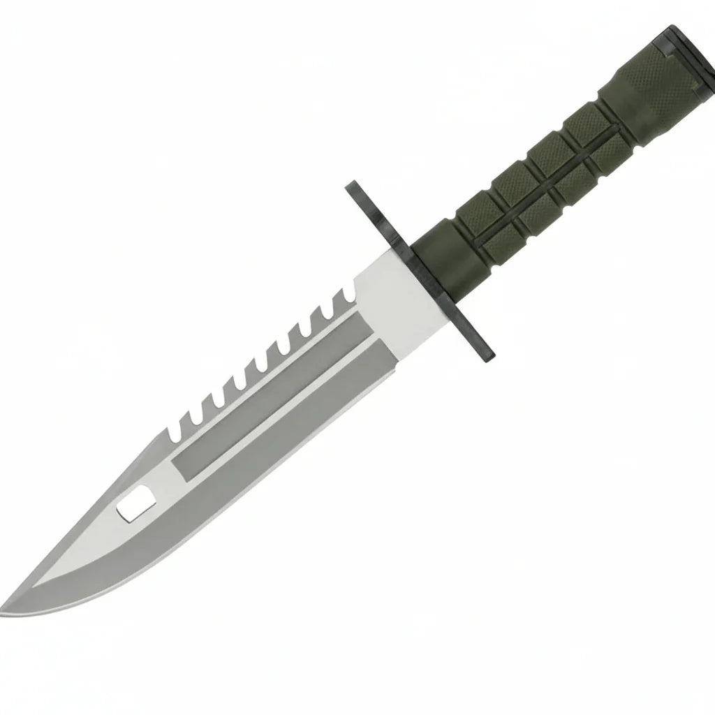 Tactical Knife with Sawback Blade. Matte Finish Blade