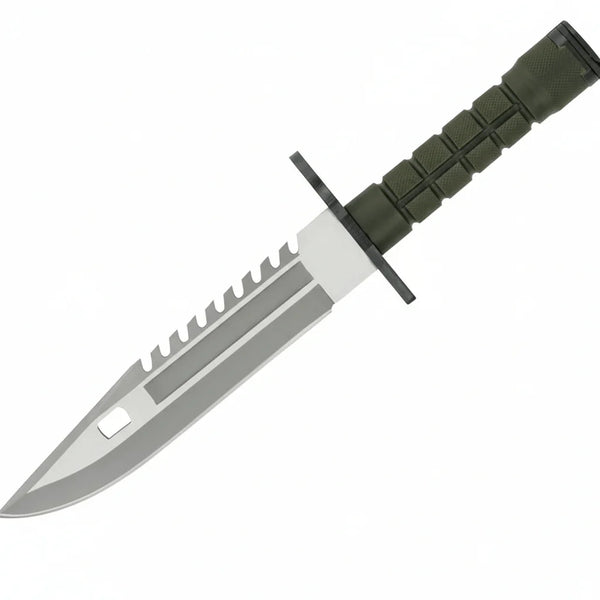 Tactical Knife with Sawback Blade. Matte Finish Blade