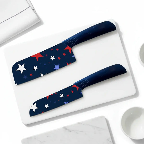 Star Printed Ceramic Kitchen Knife Set Dishwasher Safe Sharp Durable