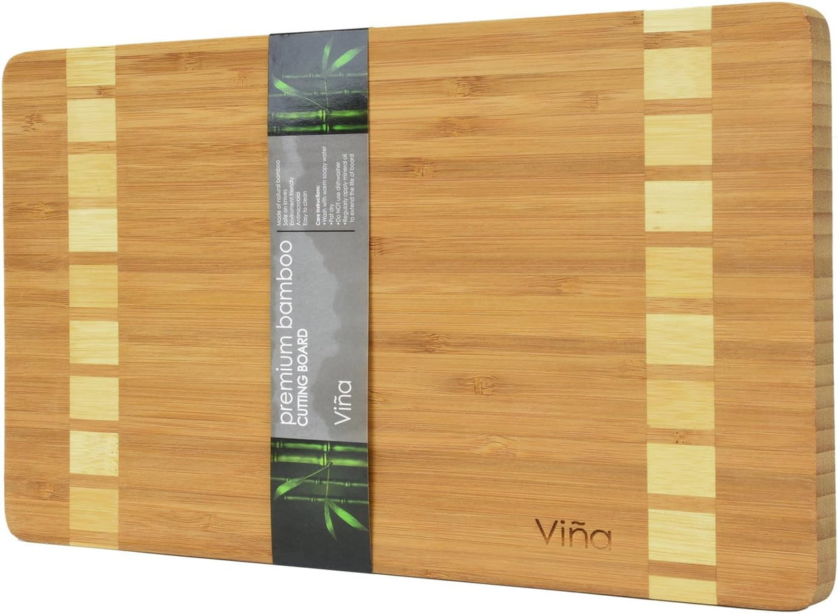 Bamboo Cutting Board – Medium 12”X 8” Kitchen Chopping Board Eco-Friendly, Best for Chopping Brie Cheese, Vegetable, Pastry Lemon