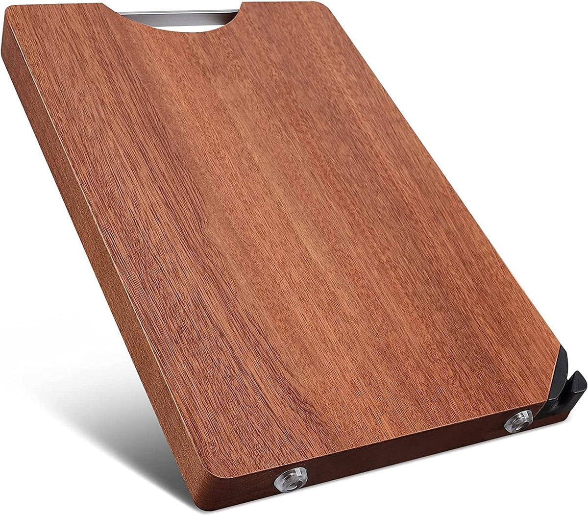 Thick Wood Cutting Board for Meat and Poultry with Sharpener & Handle (Small, 12 X 8"), Best Butcher Block Cheese Board, Hardwood Fruit and Vegetable Cutting Board for Birthday Gift
