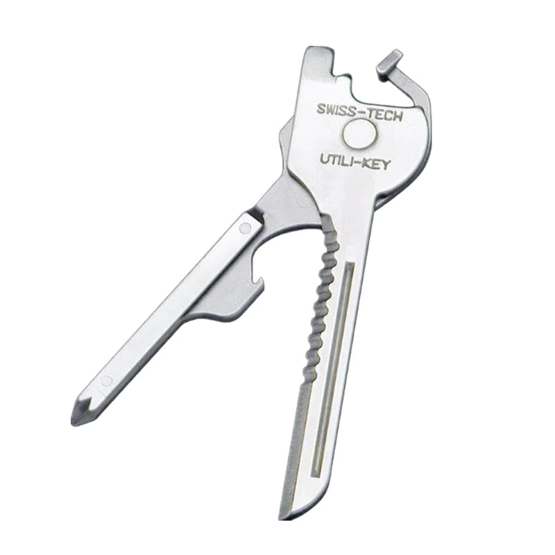 1PC 6 in 1 Stainless Steel Utili-Key Key Keychain Pocket Cutter Mini Knife Unboxing Screwdriver Outdoor EDC Tool Multitool