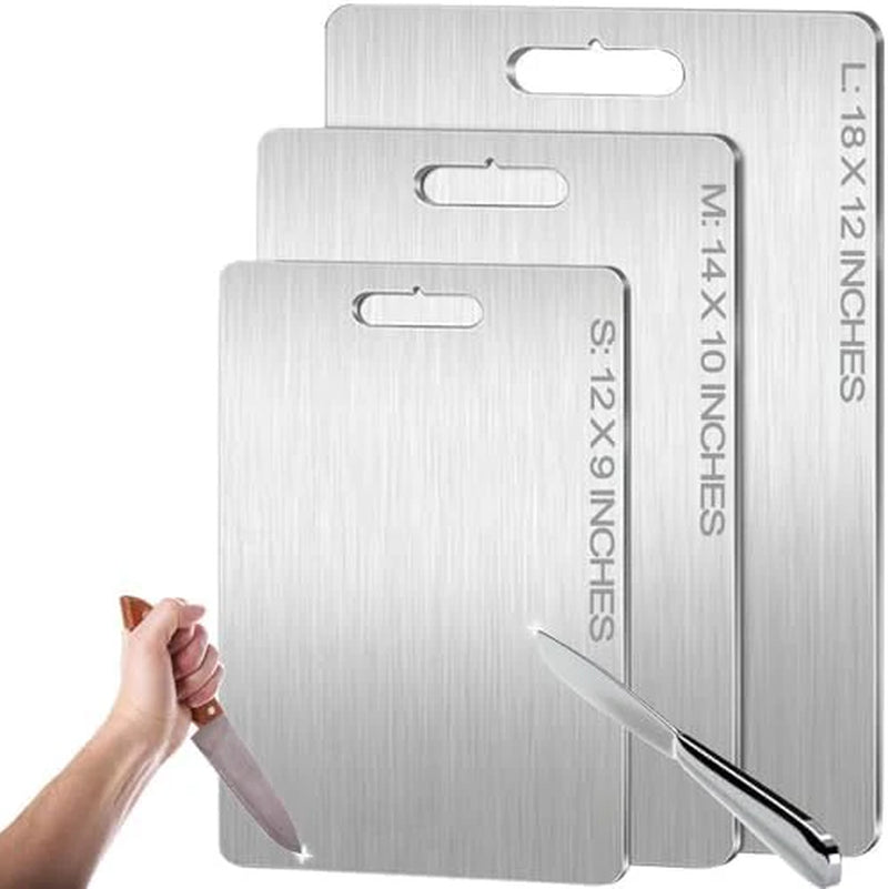 Titanium Cutting Board, Stainless Steel Food Grade Cutting Board, Titanium Cutting Board for Kitchen, 14 * 10 Inch, Meat, Fruit, Vegetable Cutting Boards (14 X 10 Inch)